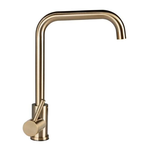 Lippert Flow Max Gooseneck Kitchen Faucet, Single Handle, Bronze, Stainless Steel