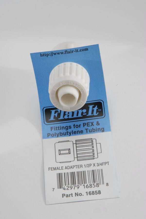 Elkhart Supply 1/2 Inch Compression to 3/4 Inch Female Thread Adapter, White