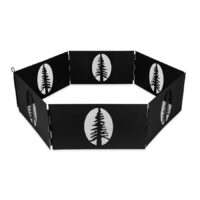 Camco Portable Campfire Fire Ring, 27-Inch, Black, 6-Piece Hinged, Foldable