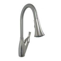 Empire Kitchen Faucet, Single-Lever, 8" Deck Mount, High-Arc Spout, Stainless Steel
