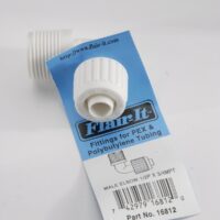 Flair-It Compression to Male Thread Elbow, 1/2 to 3/4 Inch, 90 Degree, White