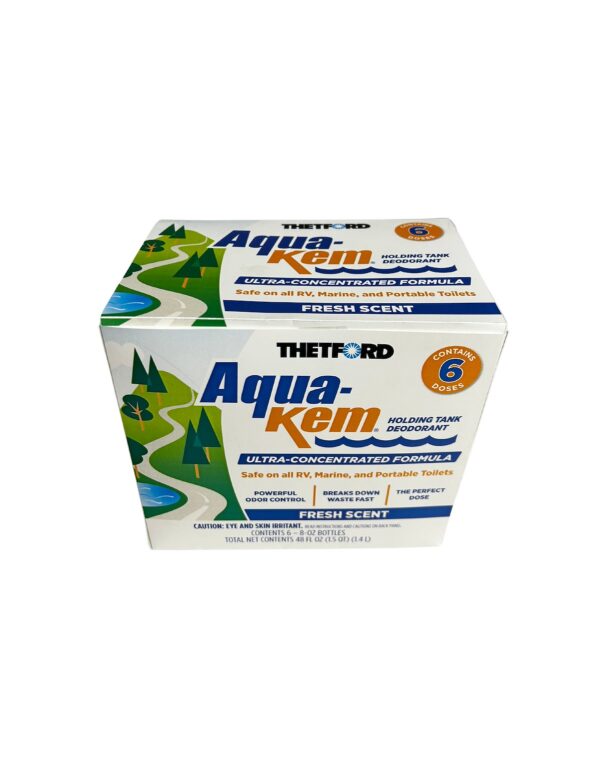 Aqua-Kem Blue Biological Tank Treatment, 8 oz, Fresh Scent, 6-Pack