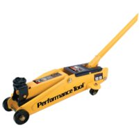 Performance Tool 4500 lb Hydraulic Floor Jack, Yellow, with Carrying Case