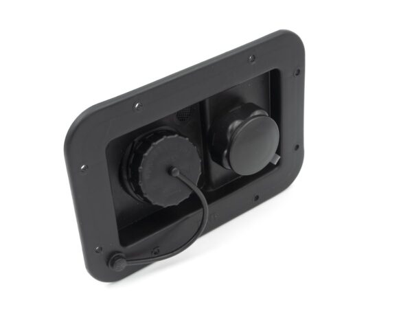 B&B Molders Fresh Water Inlet with Spout Black (Recessed Mount, 2-1/2 Inch depth)