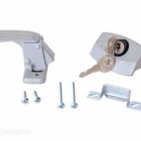 RV Designer Push Button Entry Door Handle, Silver