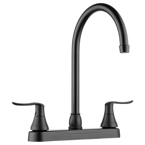 Dura Faucet Dual-Lever High-Arc RV Kitchen Faucet, Matte Black