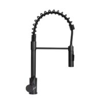 Lippert Black Stainless Steel Kitchen Faucet, Single Hole Deck Mount, Pull-Out Spout, Lever Handle