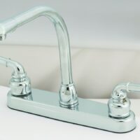 Empire 8 Inch Kitchen Faucet with Teapot Handles and High Arc Spout, Chrome