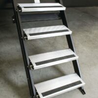 MORryde Manual Entry Step, 4-Step, 46 Inch, 28-1/8 Inch Width, 500 Pound Capacity, Silver Aluminum