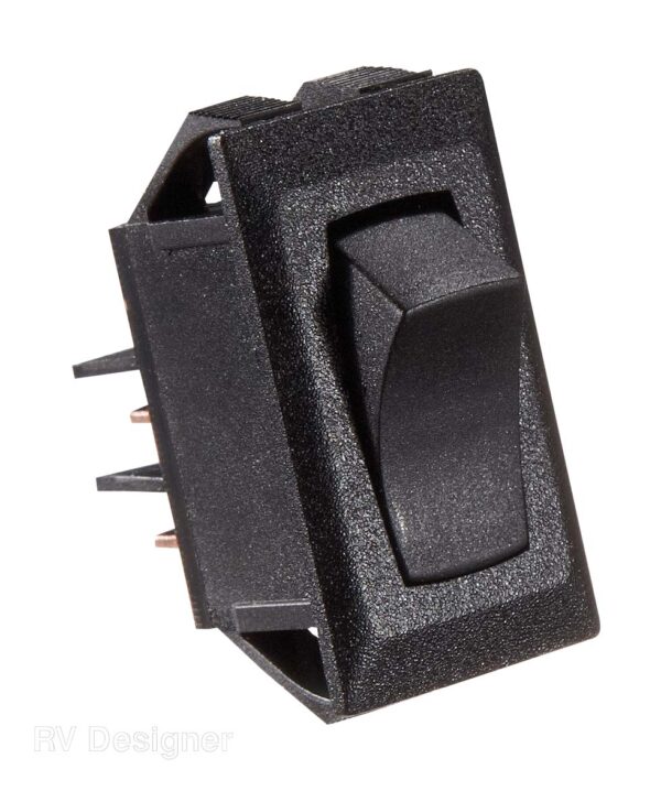 RV Designer 14V 10A Rocker Switch with Red Light, Black