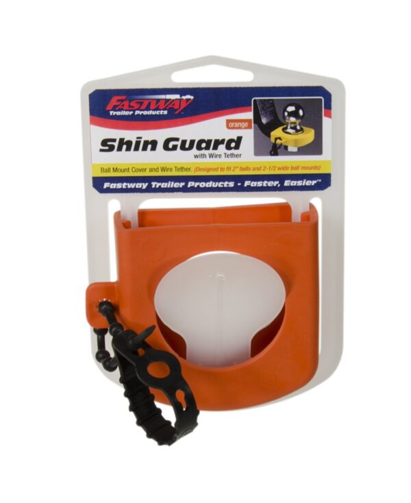 Fastway Trailer Hitch Shin Guard, 2-5/16 Inch Ball, Orange Rubber
