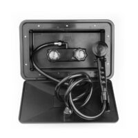 Dura Faucet Exterior Shower with Hose and Lock, Black
