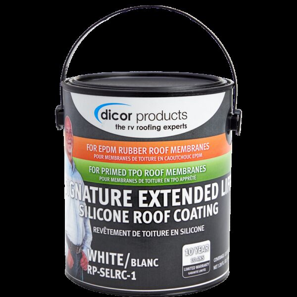 Dicor Signature Extended Life RV Roof Coating, White, Silicone Elastomeric
