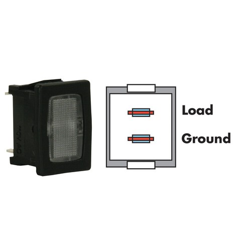 Valterra Clear Power Indicator Light, 14V DC, 10A, Black Panel