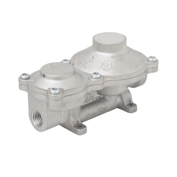 Flame King RV Propane Regulator, Two-Stage, Low Pressure, 160,000 BTU, 3/8 Inch Connections