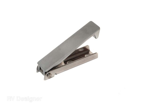 RV Designer Stainless Steel Door Catch, Square, Silver, Set of 2