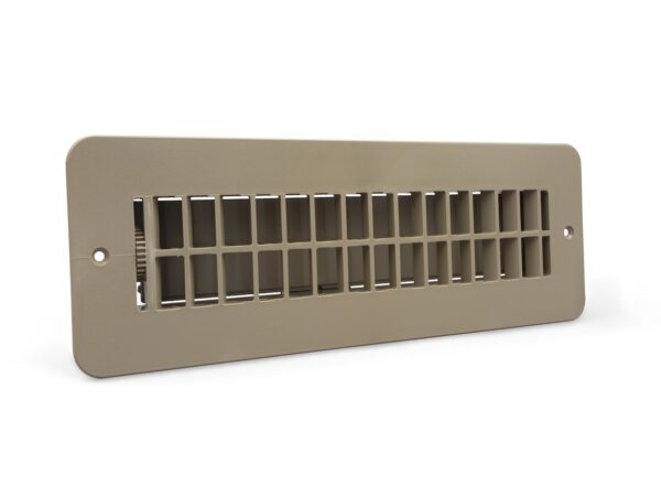 B&B Molders Floor Heating Register with Damper, 12 x 4, Tan