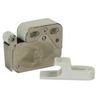 JR Products Push-To-Open Door Catch, Aluminum, Silver