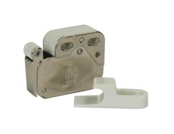 JR Products Push-To-Open Door Catch, Aluminum, Silver