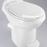 Norcold Premium Permanent RV Toilet, White, Polymer, High-Profile