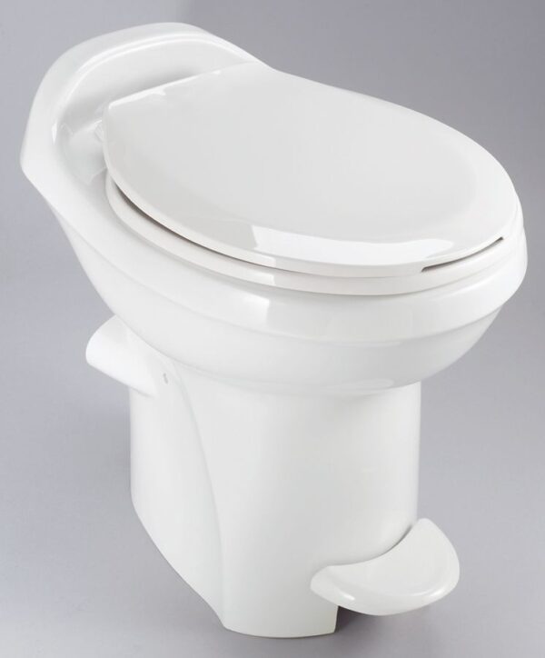 Norcold Premium Permanent RV Toilet, White, Polymer, High-Profile