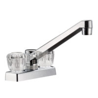 Dura Faucet Compact Kitchen Faucet with High-Arc Spout and Dual Knobs, Chrome