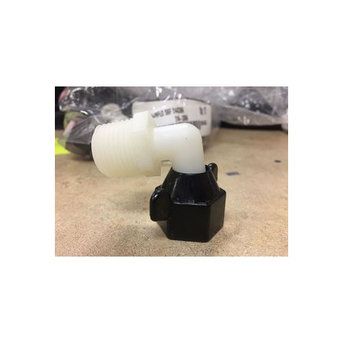 SHURflo 1/2 Inch Straight Hose End Fitting, White/Black