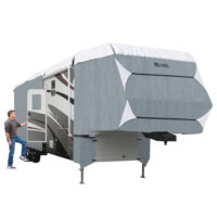 Classic Accessories Fifth Wheel Trailer Cover, 29 Feet, Gray/ White