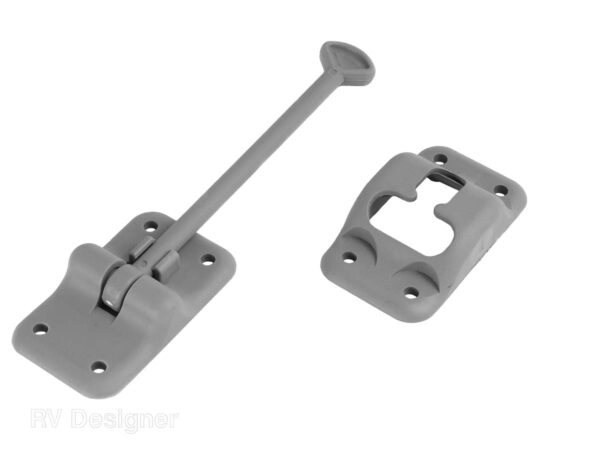 RV Designer Door Holder, T-Style, 6 Inch, Plastic, Gray