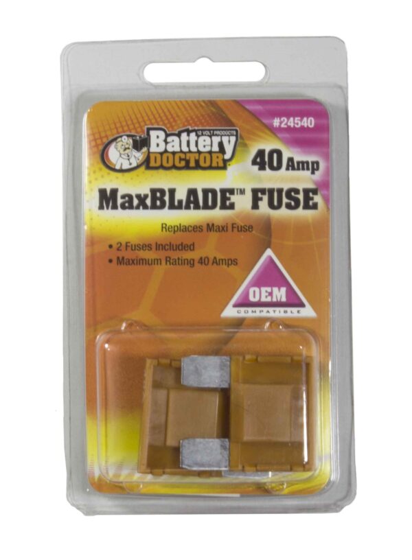 WirthCo Battery Doctor Orange Blade 40 Amp Maxi Fuse, Pack of 2