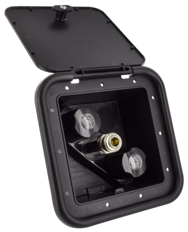 Phoenix Products Exterior Spray Port, Black with Hose and Quick Connect