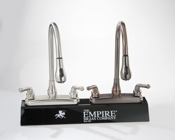 Empire Brass RV Kitchen Gooseneck Faucet, Oil Rubbed Bronze, 2-Handle, 8-Inch Deck Mount