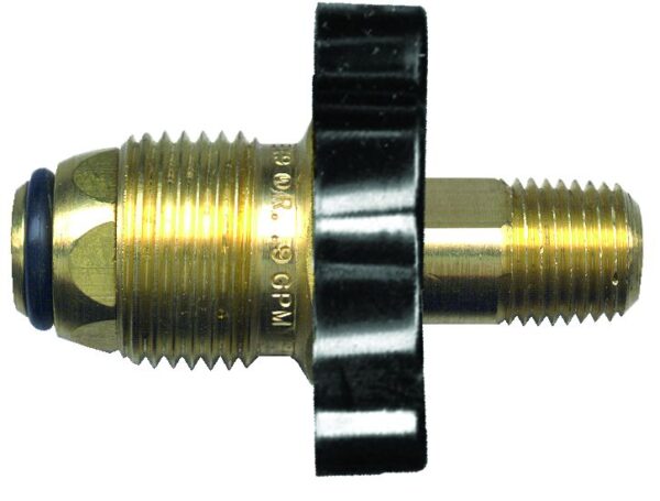 JR Products Excess Flow POL Propane Adapter, 1/4 Inch Male Threads