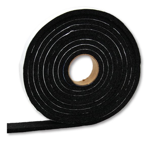 AP Products Weather Stripping, Black, 1/4 Inch × 3/8 Inch, 50 Feet