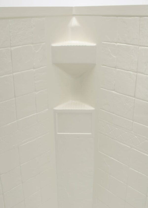 Lippert Shower Surround, 34x34 Neo Angle, Faux Slate, Parchment