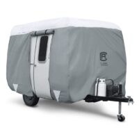 Classic Accessories Travel Trailer Cover, 13 Feet, Gray and White