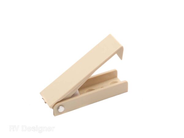 RV Designer Square Door Catch, 2-1/2 Inch, Colonial White, Set of 2