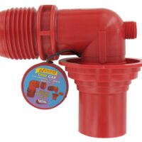 Valterra Universal Sewer Dump Adapter, Red, Two-Piece with Secondary Tank Thread