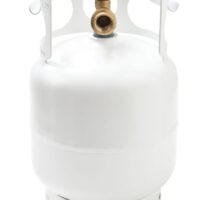 Flame King 5 lb Portable Propane Tank, White, with OPD Valve