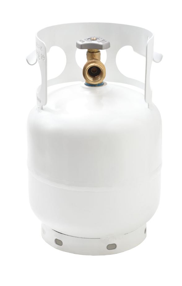 Flame King 5 lb Portable Propane Tank, White, with OPD Valve