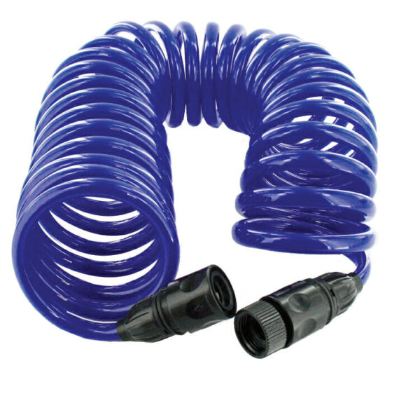 Valterra Self-Coiling Water Hose 25 ft, 3/8 Inch, 120 PSI, Blue