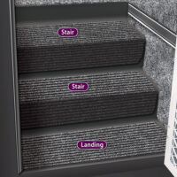 Prest-O-Fit Step Hugger Rug for Landing Steps, Black Granite, 10" x 23.5"