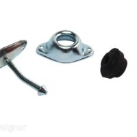 RV Designer Entry Door Holder, Angled Plunger, 3 Inch, Silver