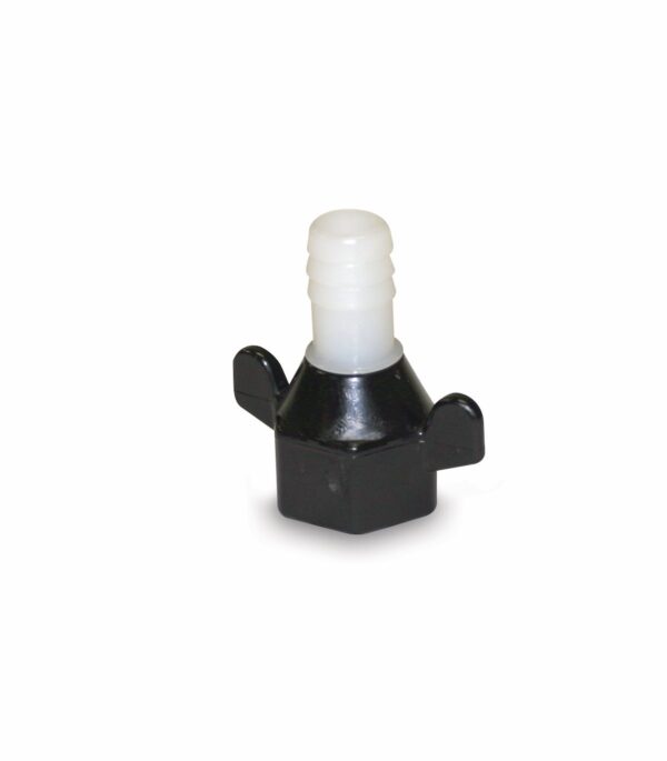 SHURflo 1/2 Inch to 5/8 Inch Hose Barb Straight Fitting, White/Black