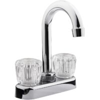 Dura Faucet RV Bar Faucet, Chrome, 6" High Arc, 4" Mount