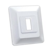 JR Products Type B Faceplate, Single Opening, White, Thin-Wall