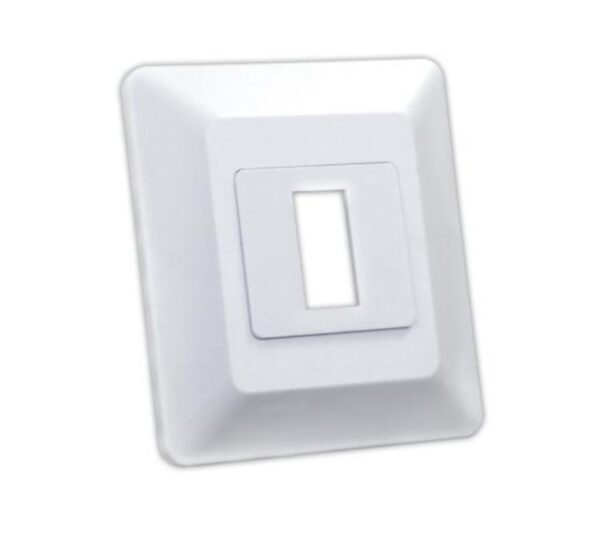 JR Products Type B Faceplate, Single Opening, White, Thin-Wall