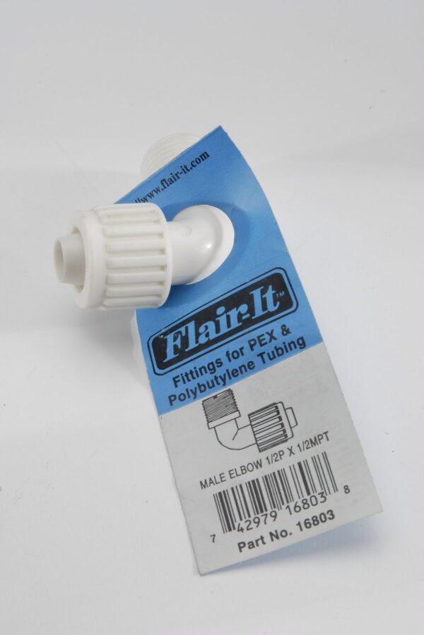 Elkhart Supply Compression to Male Thread Elbow, 1/2 Inch, 90 Degree, White