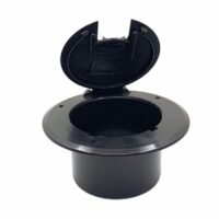 JR Products 30/50 Amp Electrical Cord Hatch, Round, Black