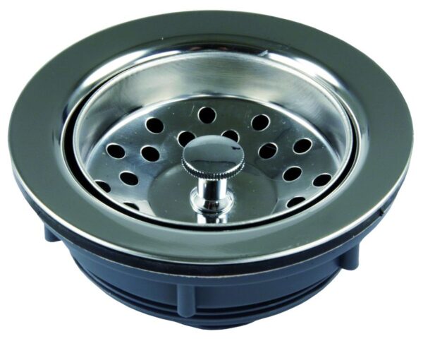 JR Products Sink Strainer, 3.5" to 4" Plastic with Rubber Washer